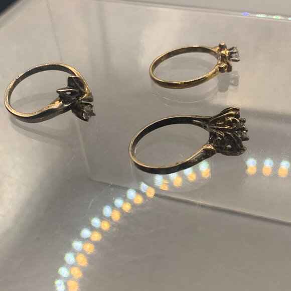 3ct Vintage Electro Plated Cubic Zirconia Women Size 7 Rings - Picture 2 of 3